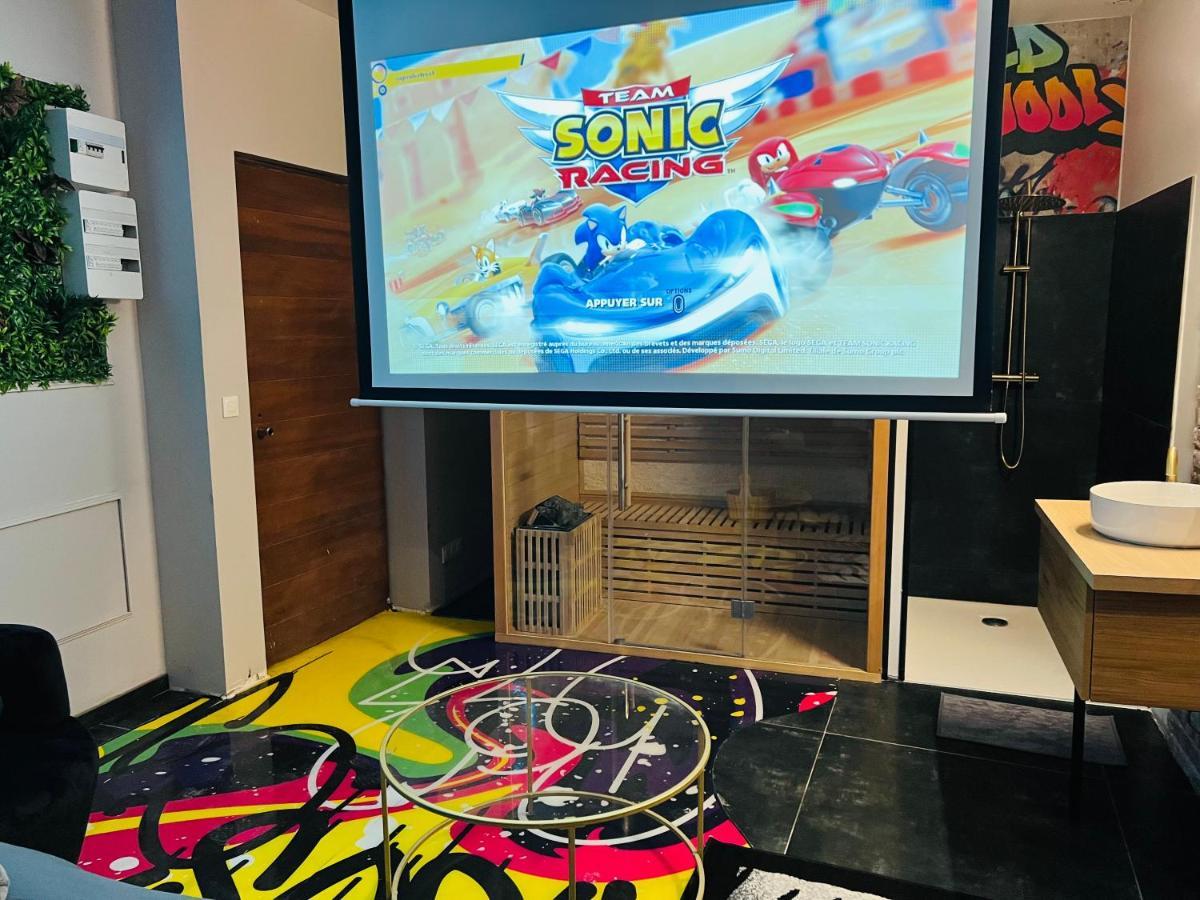 Capsule Street Art - Sauna- Jacuzzi - Playstation 5 - Billard - Netflix - Home Cinema - Terrasse Douai Luaran gambar